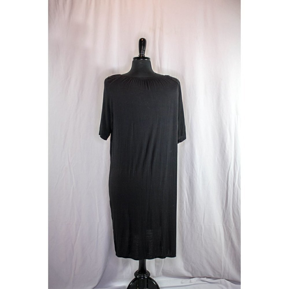 Baby Be Mine Maternity Dress T Shirt Dress Black Shift Size L - Picture 3 of 5